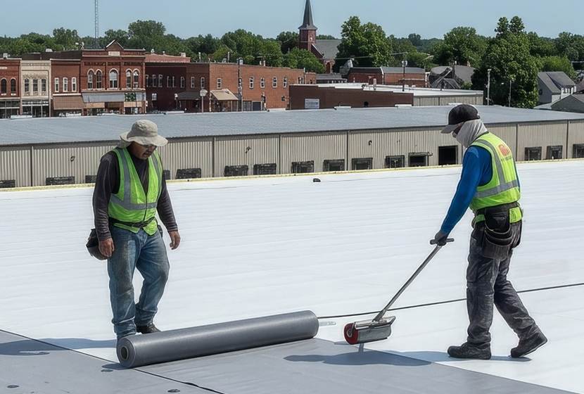 flat roof types single ply membrane